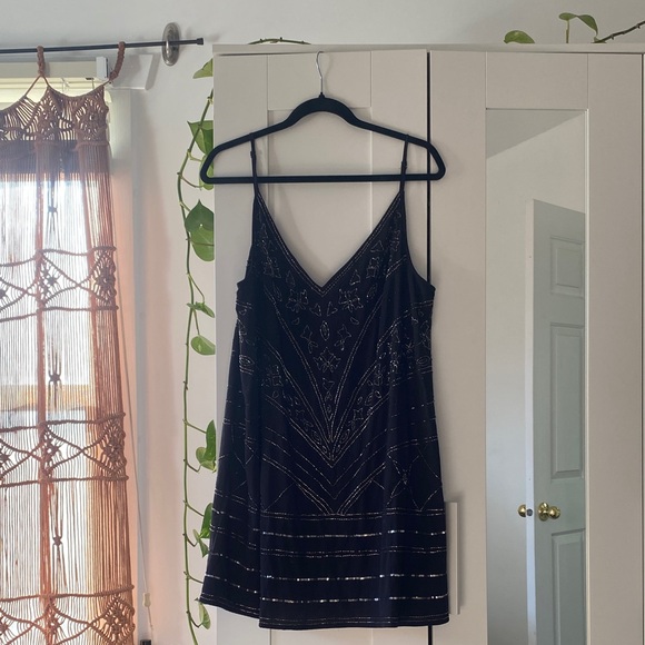 free people beaded slip dress Free people! Beaded Mini slip dress